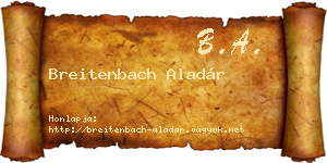 Breitenbach Aladár névjegykártya